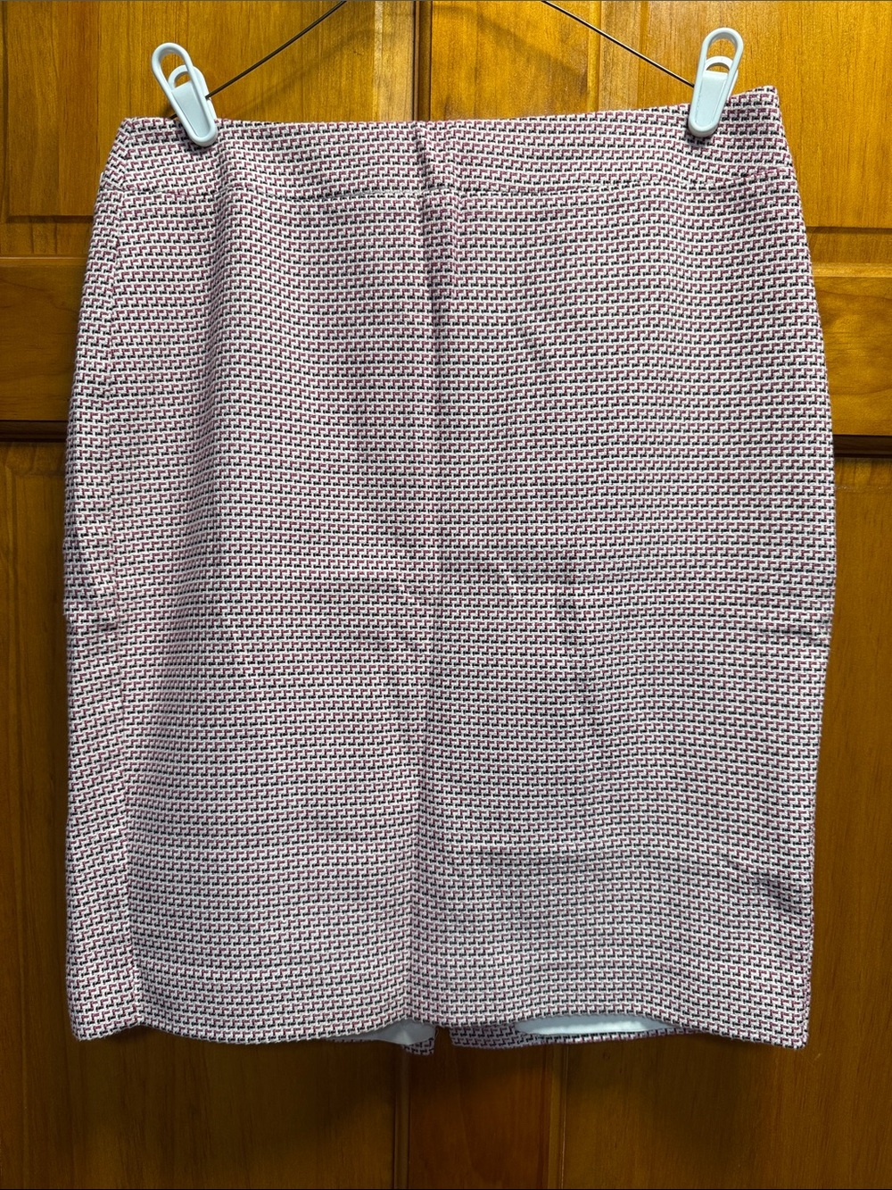 LOFT Pink and Black Textured Pencil Skirt
